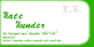 mate wunder business card